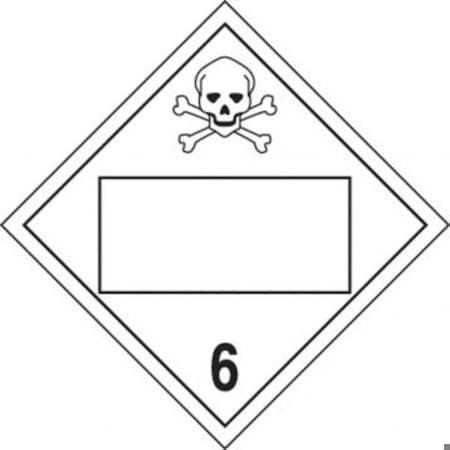 Accuform BLANK PLACARD  HAZARD DOT CLASS 6 10 MPL4DG6ACT25